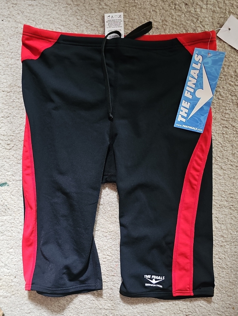 The Finals Men's Black + Red Swim Jammers